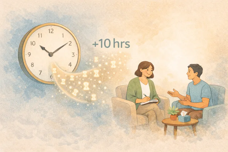 Visual representation of time saved through automation, showing hours reclaimed for meaningful work